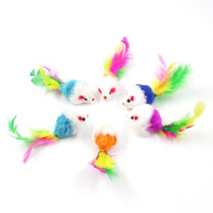 Colorful faux birds in star-like arrangement, vibrant textures and whimsical feathers against white background.