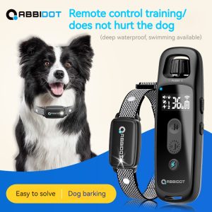 Rabbitgoo Dispositif de dressage de chiens par télécommande : Solution facile, sûre et imperméable pour les aboiements.