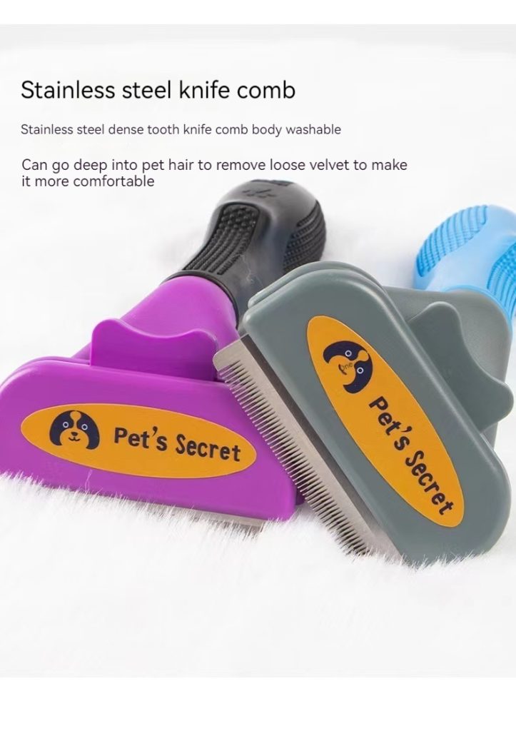 Färgglada groomingkammar för husdjur från Pets Secret - tänder i rostfritt stål för bekväm grooming.