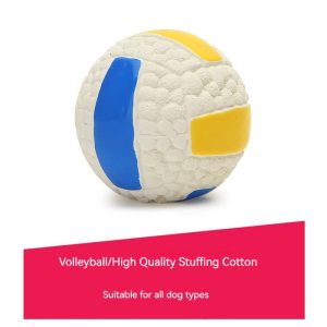 Colorful Volleyball Dog Toy - High-Quality Stuffed Cotton, Suitable for All Dog Types.