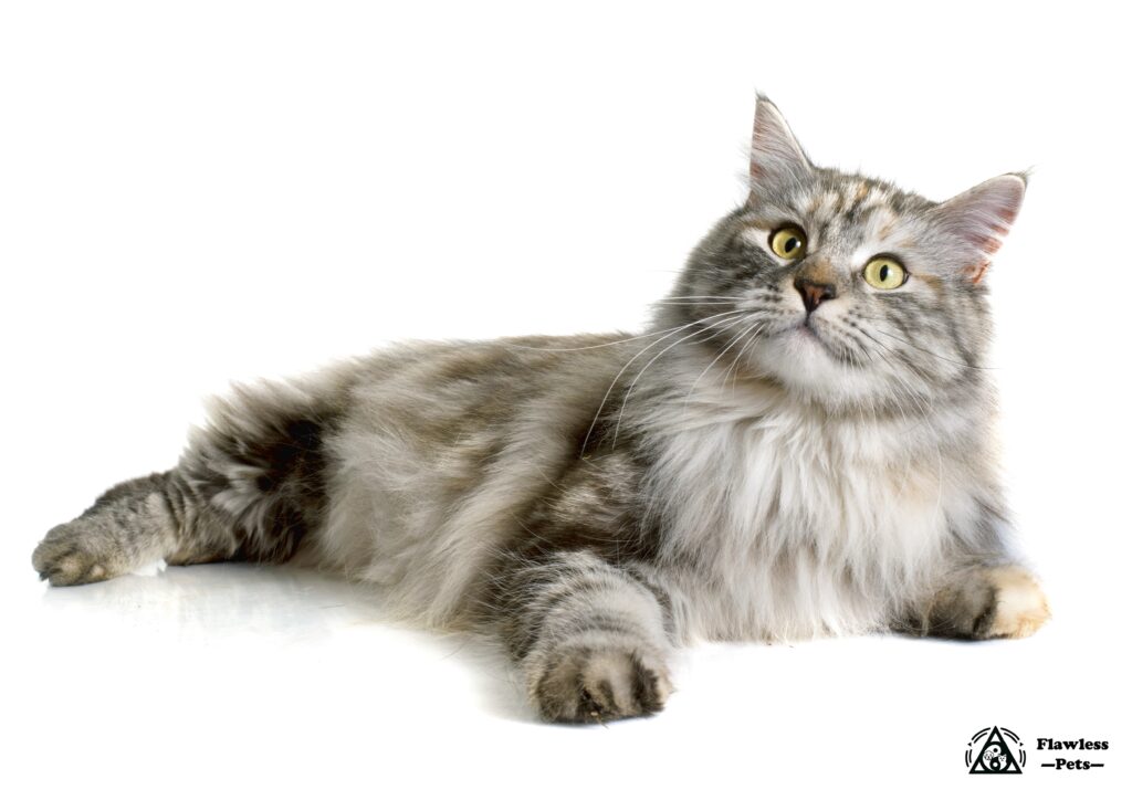 Prachtige Maine Coon kat met gele ogen, perfect voor dierenliefhebbers en liefhebbers.